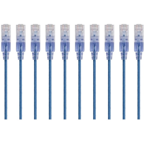 10pcs 5’ Monoprice SlimRun Cat6A Ethernet Patch Cable  Set - Picture 3 of 5